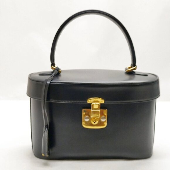 Gucci Vintage Vanity Bag Black Leather mon870-100625 - Picture 1 of 16